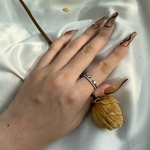 خاتم ثنائي Terminal من احجار ال CZ