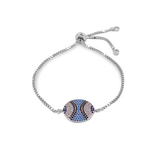 أساو دائري الفيروز من احجار الـ CZ و الفضة المطلية...