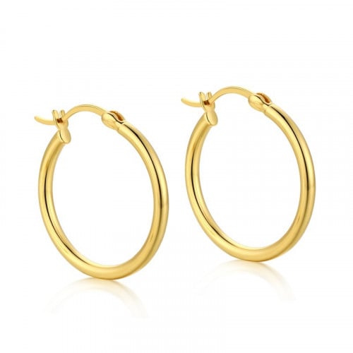 حلق كلاسيك من الفضة المطلية بالذهب