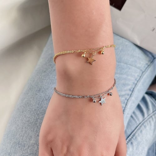 سوار نجم من الفضة المطلية بالذهب