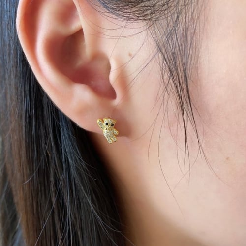 حلق توس من الفضة مطلية بالذهب