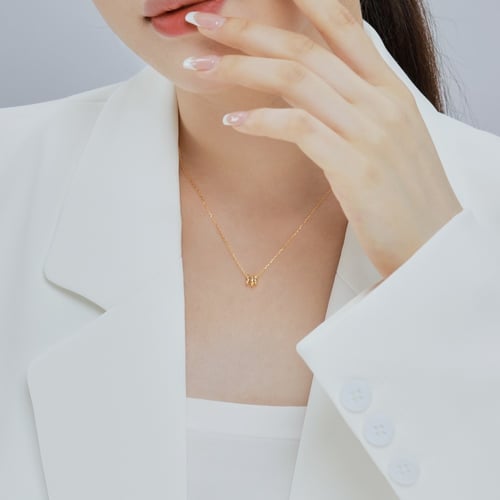 سلسال Three Donuts من احجار الـCZ و الفضة المطلية...