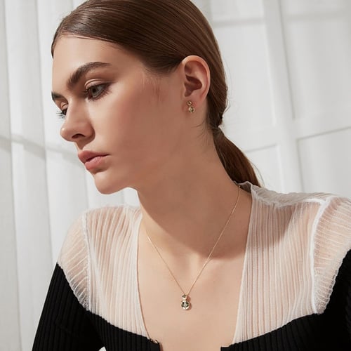 حلق مارلي بوب من الفضة المطلية بالروديوم