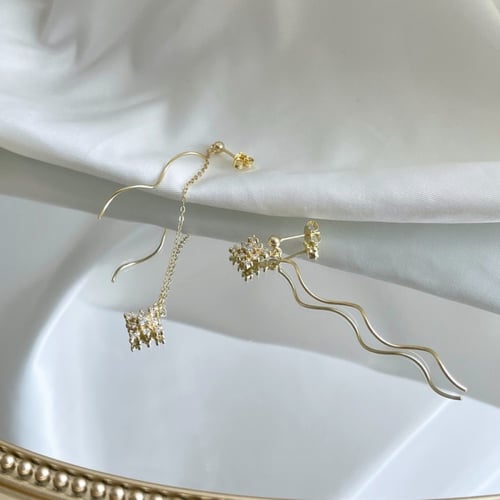 حلق تي لونج من الفضة المطلية بالذهب