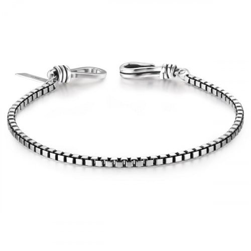 سوار كاجوال من الفضة المطلية بالروديوم