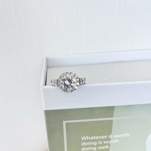 خاتم لويس دايموند من احجار الـ CZ والفضة