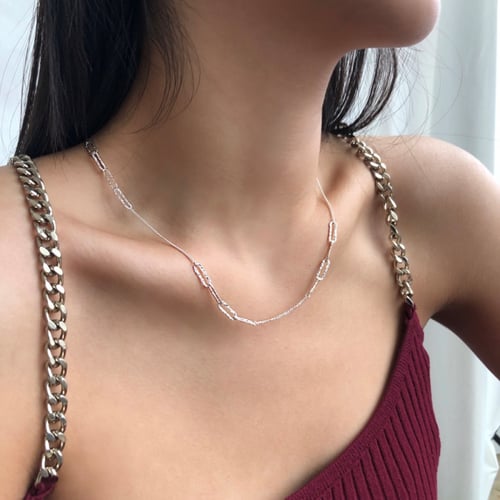 السلسة العصرية المطلية بالروديوم ألابيض