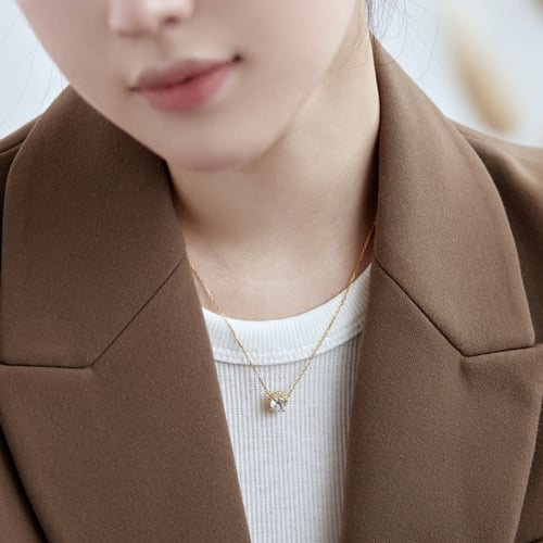 سلسال دايموند من احجار الـCZ والفضة المطلية بالذهب