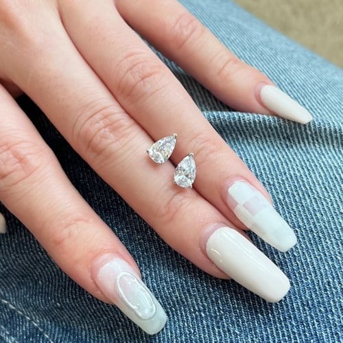 حلق الماسه من الفضة المطلية بالروديوم