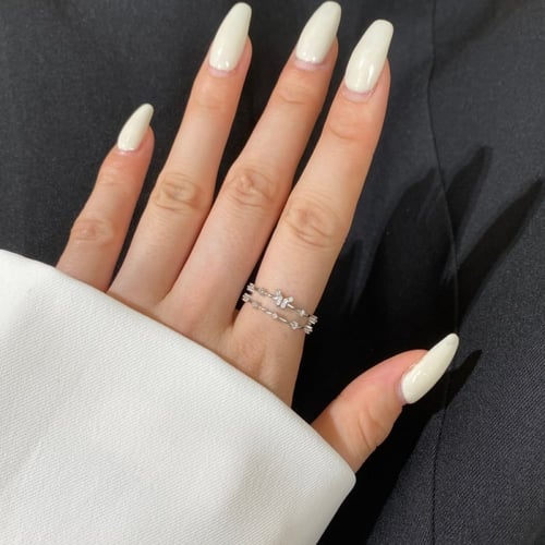 خاتم فراشة تونز من الفضة المطلية بالروديوم