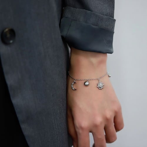 سوار كوكب من الفضة المطلية بالروديوم