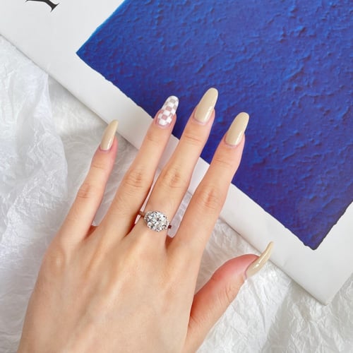 خاتم زهرة روزا من احجار الـ CZ والفضة