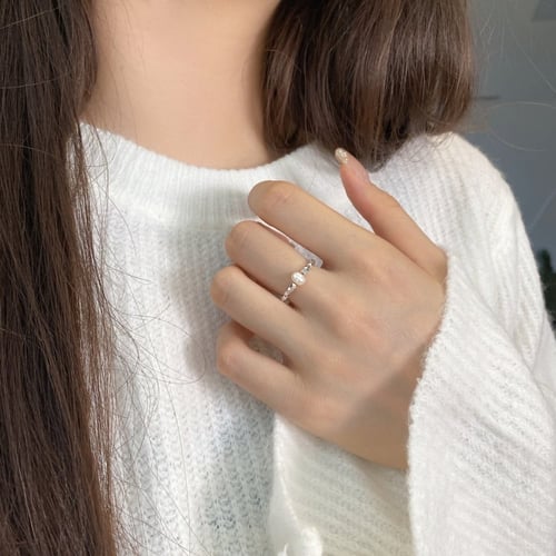 خاتم سترج بلورات الفضة باللؤلؤ الطبيعي