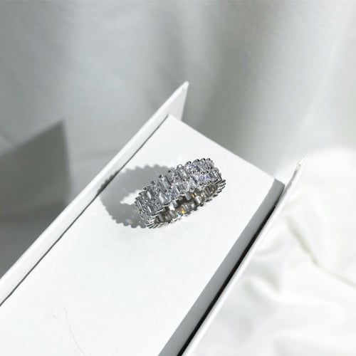 خاتم سوار من احجار الـ CZ والفضة