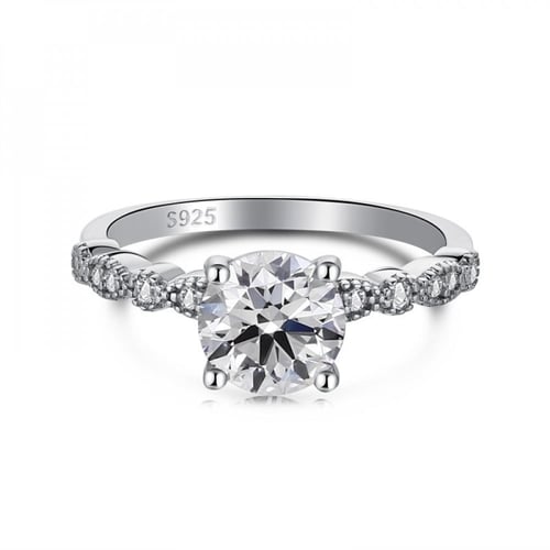 خاتم Gloss من احجار الـ CZ والفضة المطلية بالروديو...