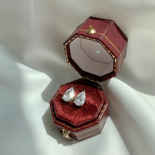 حلق الماسه من الفضة المطلية بالروديوم