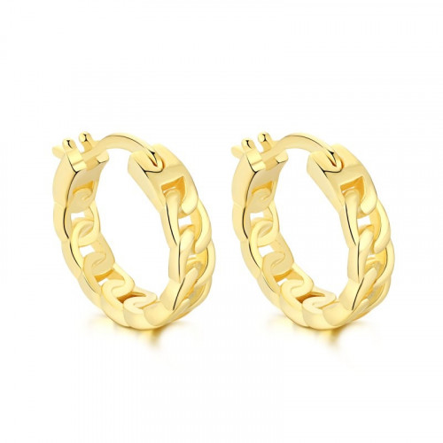 حلق سلسله من الفضة المطلية بالذهب