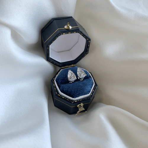 حلق الماسه من الفضة المطلية بالروديوم