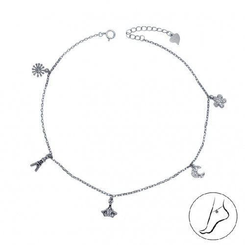 خلخال أيفل من الفضة