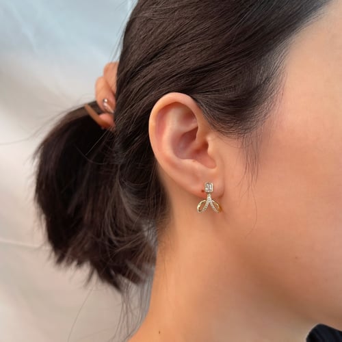 حلق دابموند كلاس من الفضة المطلية بالذهب