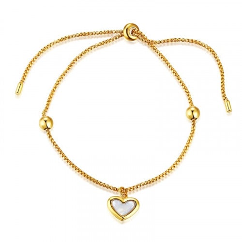 سوار القلب صدف البحر من الفضة المطلية بالذهب