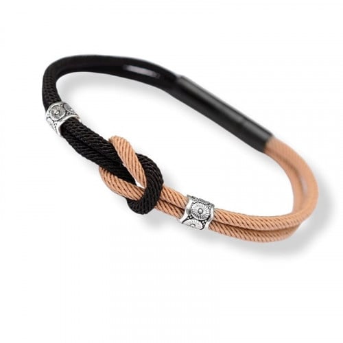 اساور رجالي خيوط بيج و أسود