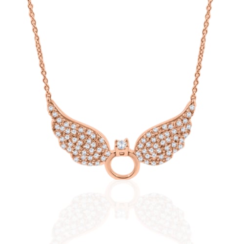 قلادة تيفاني من أحجار الCZ والفضة المطلية بالروديو...