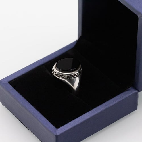 خاتم رجالي ملكي بحجر العقيق اليماني