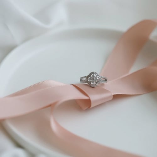 خاتم فان دايموند من احجار الـ CZ والفضة