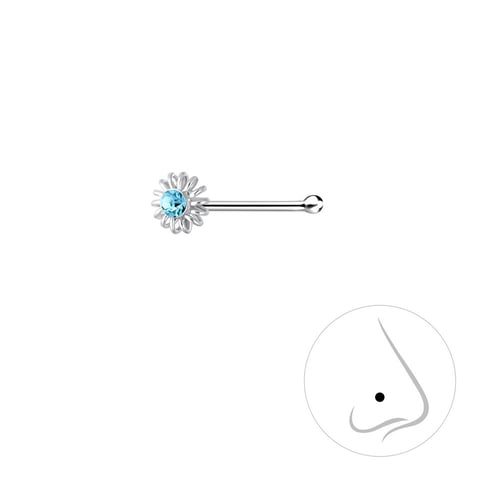 زمام أنف من الفضة زهرة الزركون بعدة الوان