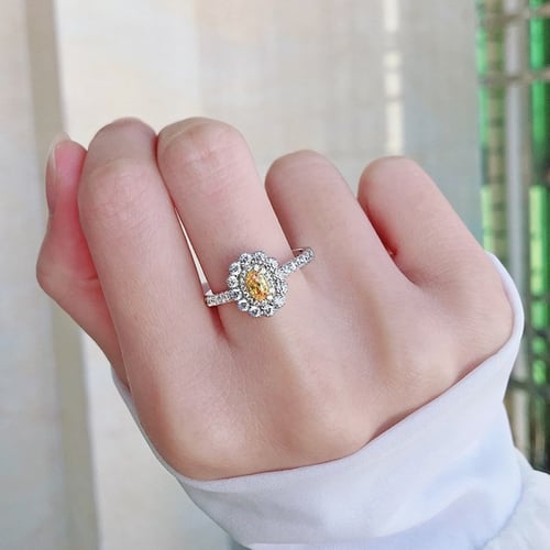 خاتم توليب من احجار الـ CZ والفضة Gold