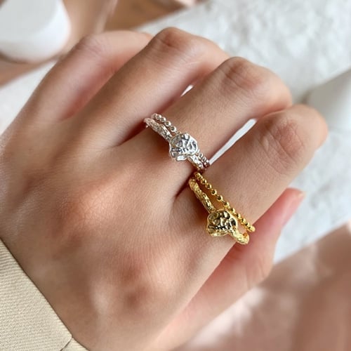 خاتم سطح القمر من الفضة