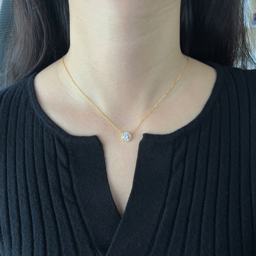 سلسال دايموند من احجار الـCZ والفضة المطلية بالذهب