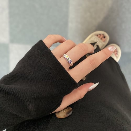 خاتم قمر من احجار الـCZ و الفضة