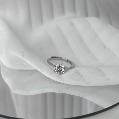 خاتم دايموند فنسي من احجار الـCZ والفضة