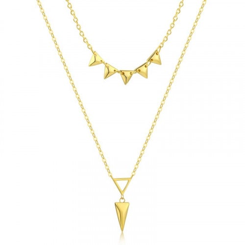 قلادة كليوباترا العصرية من الفضة المطلية بالذهب