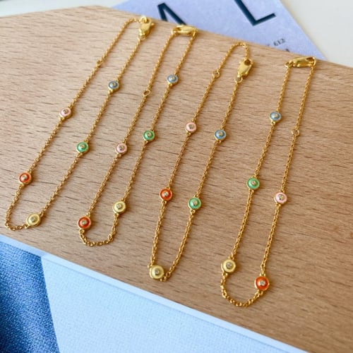 سوار ألوان الطيف من الفضة المطلية بالذهب