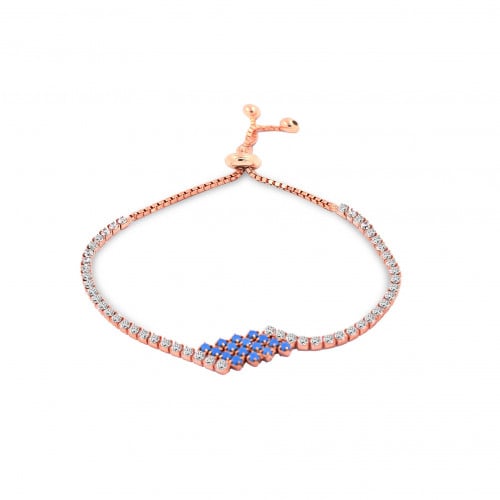 سوار التركوز و احجار الـ CZ و الفضة المطلية بالذهب...