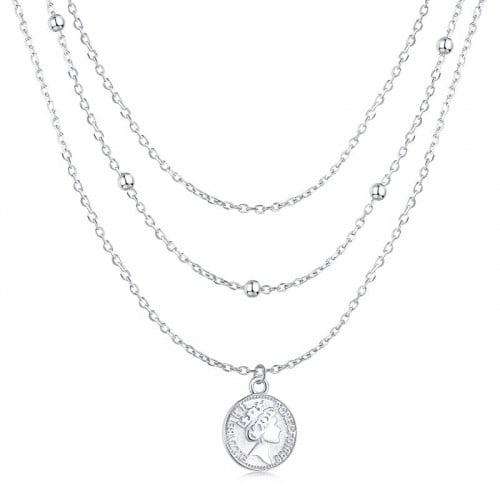 سلسال موناليزا من الفضة المطلية بالروديوم