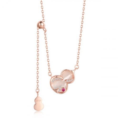 قلادة سباركلينج بالصدف و الCZ روزي