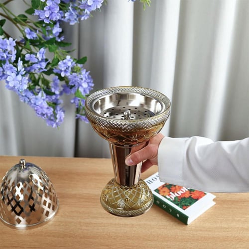 مبخرة كريستال فضي عسلي