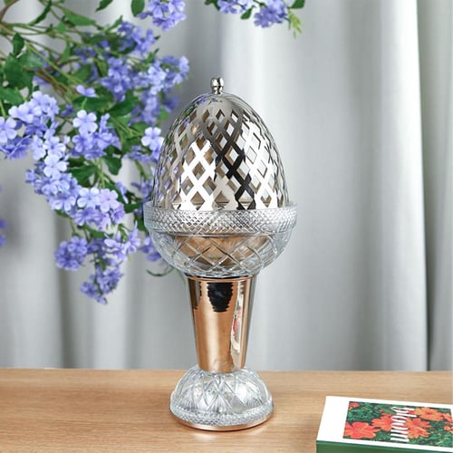 مبخرة كريستال بتصميم بيضة على قاعدة