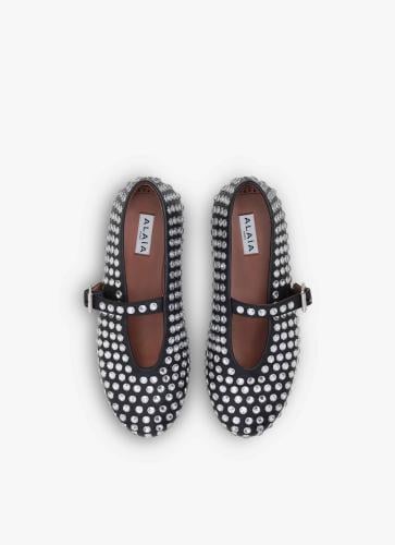 ALAIA BALLET FLATS IN FISHNET