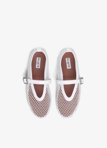 ALAIA BALLET FLATS IN FISHNET