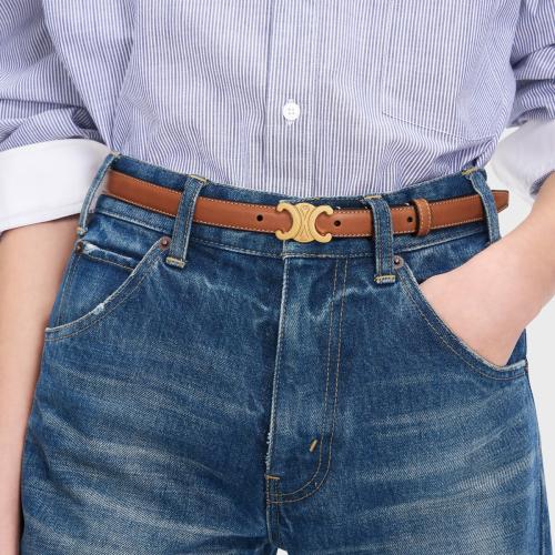 CELINE SMALL TRIOMPHE BELT IN NATURAL CALFSKIN