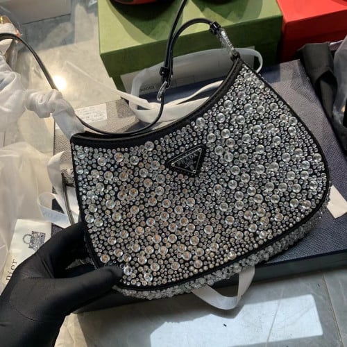 Prada Cleo satin bag with crystals