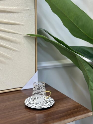 طقم كاسات وصحون الحروف 12قطعه