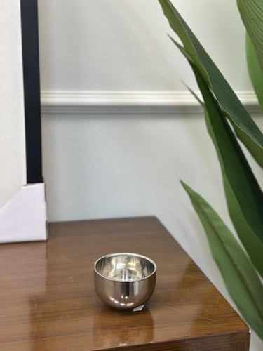 صحن تقديم استيل فضي