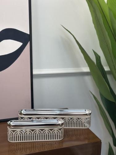 صحن تقديم استيل بقاعدة بيج