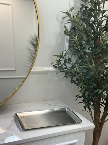 صواني تقديم فضي مطفي